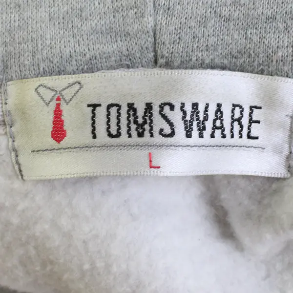 Tomsware Women's L Gray Jersey Asymmetric Hooded Full Zip w/Snaps Jacket