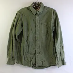 Eddie Bauer Men's S Green Heavyweight Cotton Long Sleeve Button Up Shirt