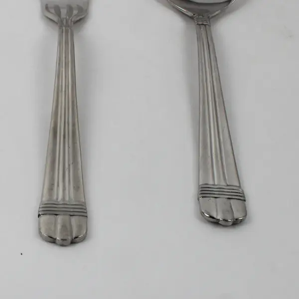 Lot of 2 Oneida Silver Geneva 18/10 SS 1 Round Soup Spoon 1 Dinner Fork HTF