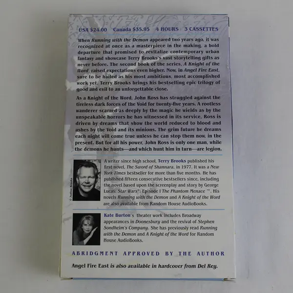 Angel Fire East By Terry Brooks Read By Kate Burton (Audio Book, 3 Cassettes)