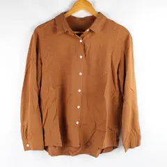 Unbranded Women's S Light Brown Woven Long Sleeve Button Up Shirt