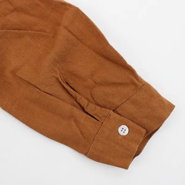 Unbranded Women's S Light Brown Woven Long Sleeve Button Up Shirt