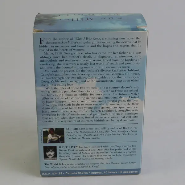 The World Below By Sue Miller Read By Judith Ivey (Audio Book, 6 Cassettes)