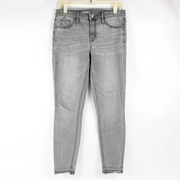 Mossimo Juniors 27R Gray High Rise Power Stretch Raw Cuff Jegging