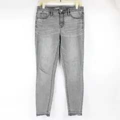 Mossimo Juniors 27R Gray High Rise Power Stretch Raw Cuff Jegging