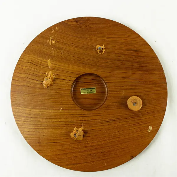 Vintage Winsome Teak Wood Cake Keeper Mid Century Dome Lid Tray