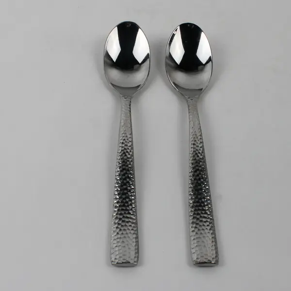 Lot of 2 Dash Of That Flatware Hammered Handle Pattern Stainless Teaspoons 6.75"