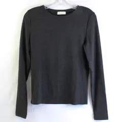 Frankee & Skylarr Women's XL Charcoal Gray Ribbed Long Sleeve Pullover Shirt