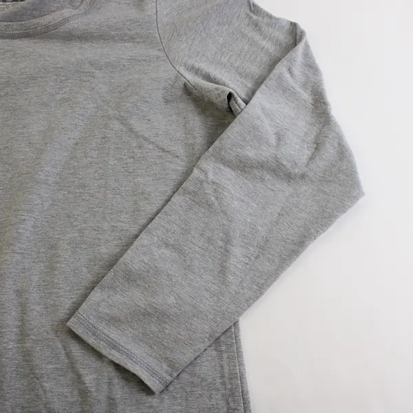 Jockey Women's L Gray Jersey Cotton Blend Long Sleeve Stretch Shirt