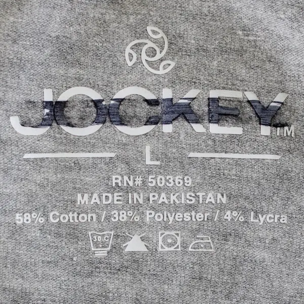 Jockey Women's L Gray Jersey Cotton Blend Long Sleeve Stretch Shirt