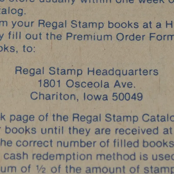 Vintage Regal Premium Stamp Saver Book Hy-Vee Stores
