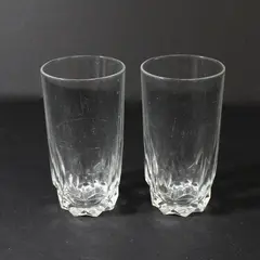 Lot of 2 Vintage Arcoroc France Arctic Flat Tumbler Wedge Cuts 5.5"