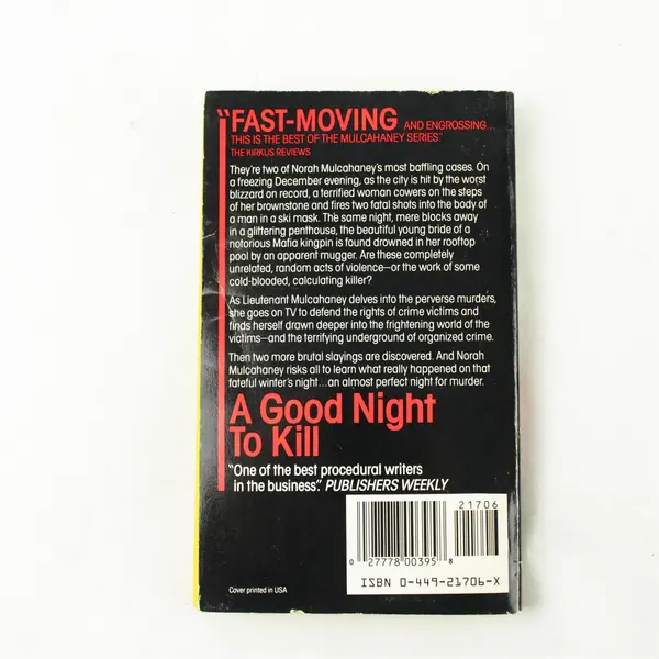 A Good Night to Kill by Lillian O'Donnell Paperback Vintage Crime Fiction