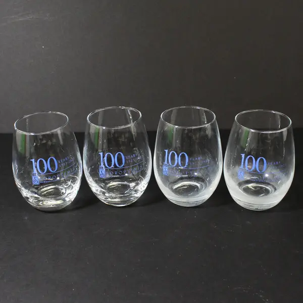 4 Soroptimist International Sacramento 100 Year Anniversary Wine Glasses 2023