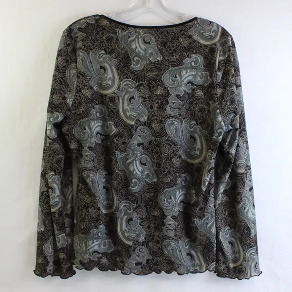 Studio by Liz Claiborne Women's XL Semi-Sheer Long Ruffle Sleeve 