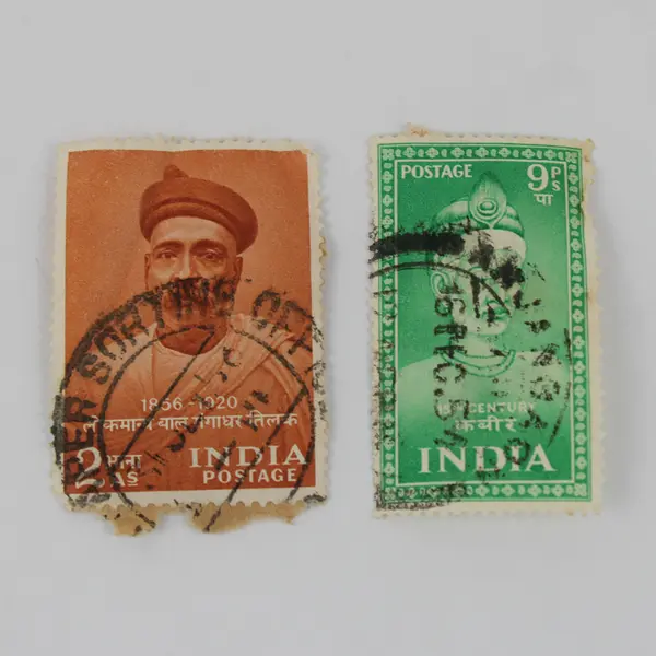 Lot Of 6 India Stamps Used 1950s Inauguration Tilak Buddha Kabir Mirabai