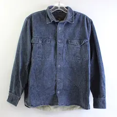 Freedom Foundry Men's M Blue Speckled Long Sleeve Button Up Flannel Shirt
