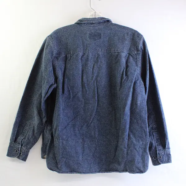 Freedom Foundry Men's M Blue Speckled Long Sleeve Button Up Flannel Shirt