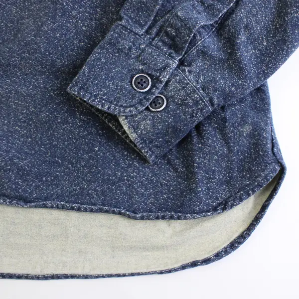 Freedom Foundry Men's M Blue Speckled Long Sleeve Button Up Flannel Shirt