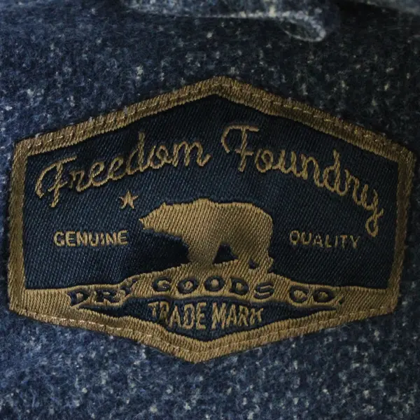 Freedom Foundry Men's M Blue Speckled Long Sleeve Button Up Flannel Shirt