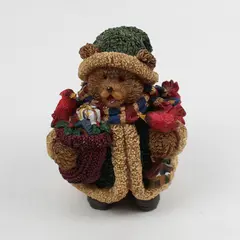 Young's Inc. Holiday Gifts Christmas Bears Teddy with Cardinals Resin Figurine