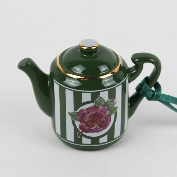Grand Hotel Camellia Rose Porcelain Teapot Ornament 2"