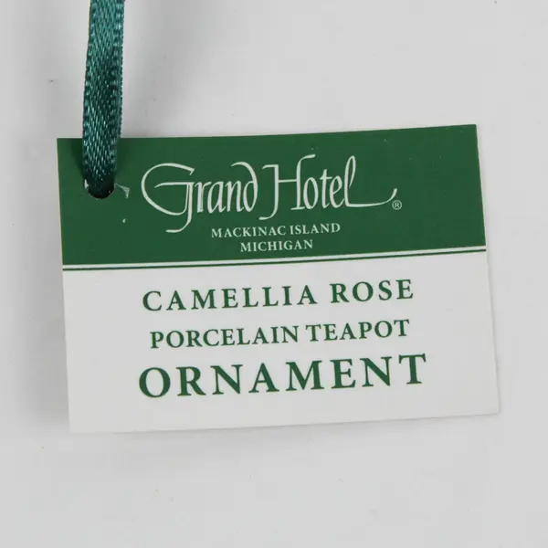 Grand Hotel Camellia Rose Porcelain Teapot Ornament 2"