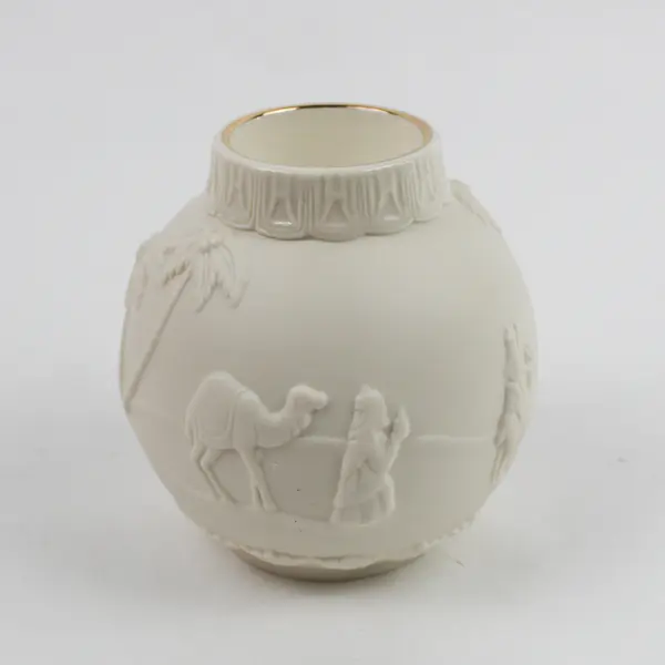 Lenox Ornamental Glow Nativity Bisque Porcelain Tea Light Candle Holder 4"