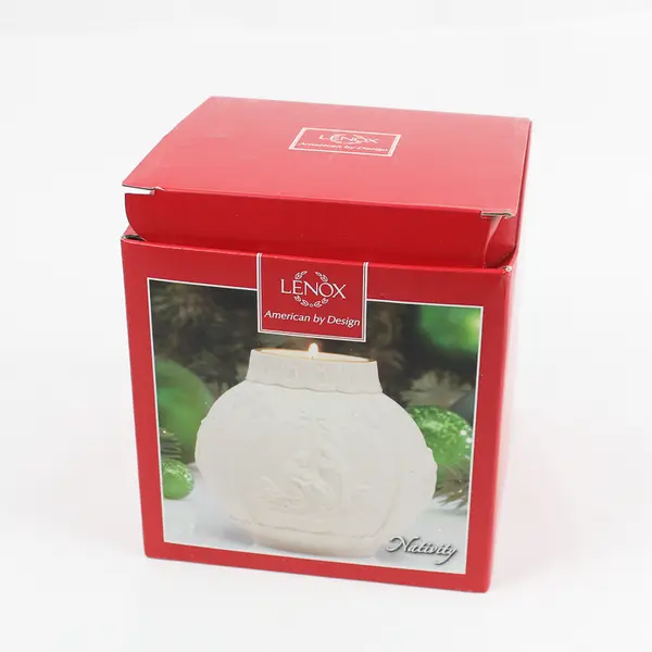 Lenox Ornamental Glow Nativity Bisque Porcelain Tea Light Candle Holder 4"