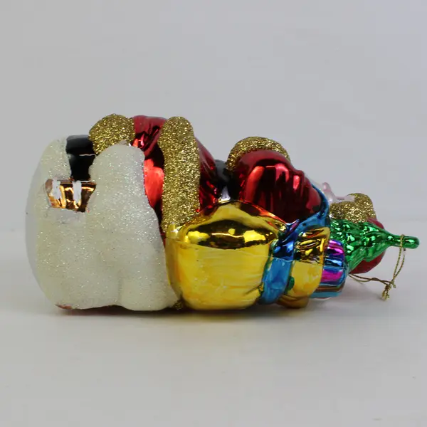 Vintage Santa On Chimney Plastic Christmas Ornament 7"