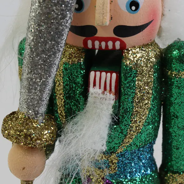 Multicolor Glittery Nutcracker Christmas Ornament 5.5"