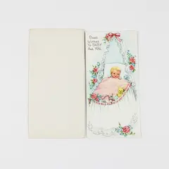 Vintage New Baby Congratulations Greeting Card