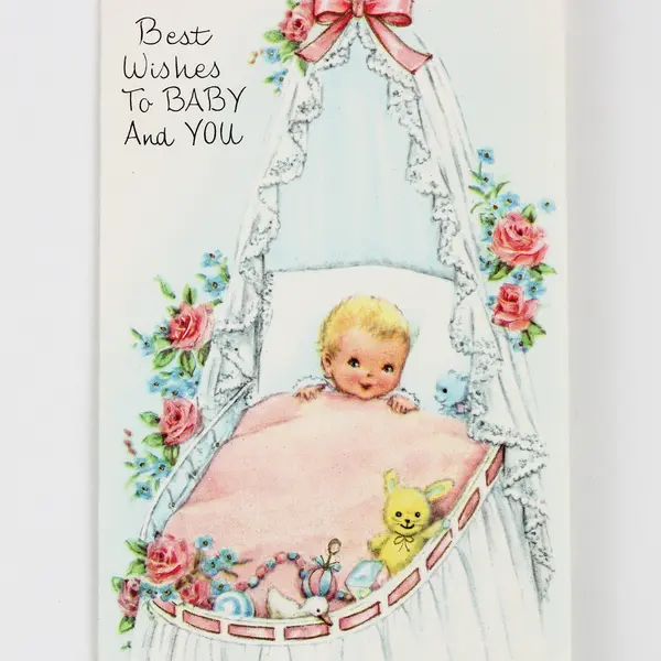 Vintage New Baby Congratulations Greeting Card