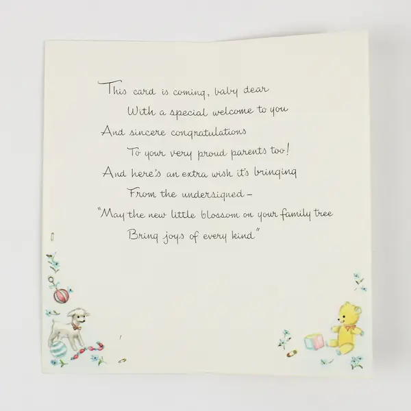 Vintage New Baby Congratulations Greeting Card