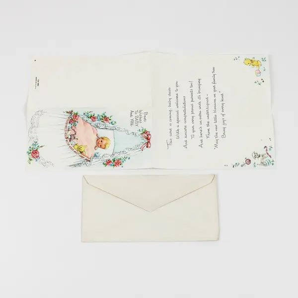 Vintage New Baby Congratulations Greeting Card