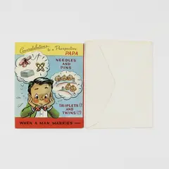 Vintage Sterling Chicago New Baby Congratulations Father Greeting Card