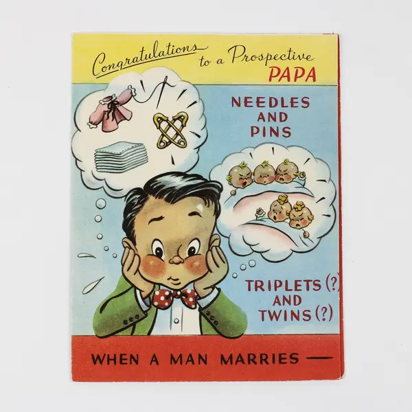 Vintage Sterling Chicago New Baby Congratulations Father Greeting Card