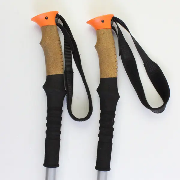 Northpak Outdoor Lock Adjustable Trekking Poles Cork Grip Basket Rubber Tip