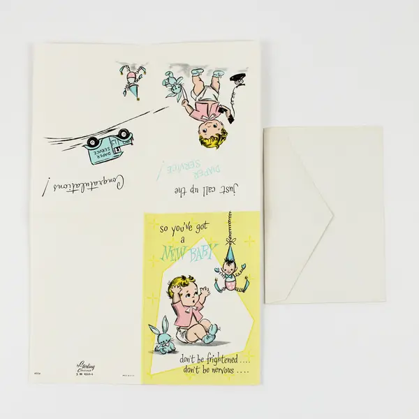 Vintage Sterling Chicaco New Baby Congratulations Greeting Card