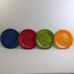 Set Of 4 Longaberger Melamine Dinner Plates Sunny Day Multicolor 