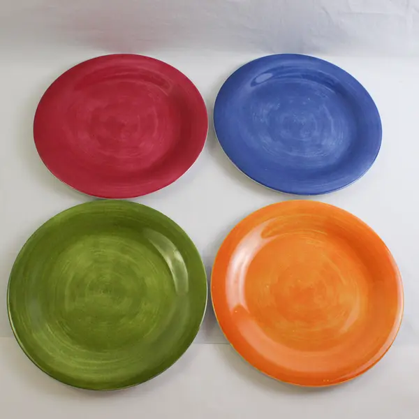 Set Of 4 Longaberger Melamine Dinner Plates Sunny Day Multicolor 