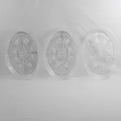 Set of 3 Vintage-Inspired Clear Plastic Oval Serving Trays 13"