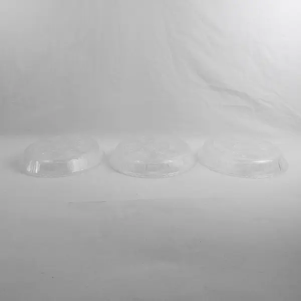 Set of 3 Vintage-Inspired Clear Plastic Oval Serving Trays 13"