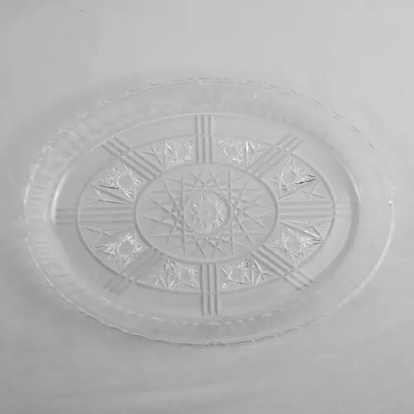 Set of 3 Vintage-Inspired Clear Plastic Oval Serving Trays 13"