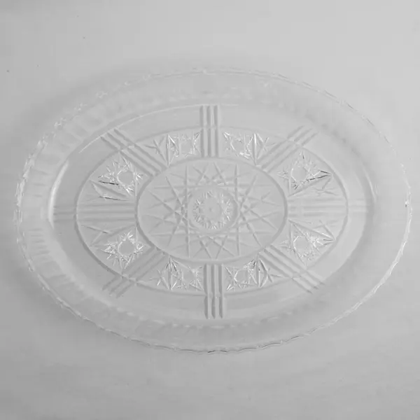 Set of 3 Vintage-Inspired Clear Plastic Oval Serving Trays 13"
