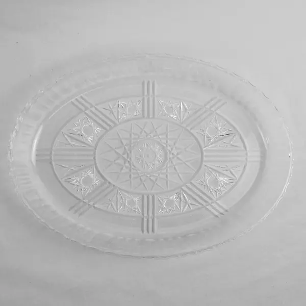 Set of 3 Vintage-Inspired Clear Plastic Oval Serving Trays 13"