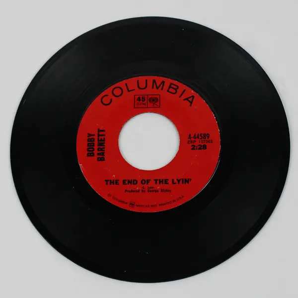 Bobby Barnett, Love Me Love Me /The End Of Lyin' Columbia Records 4-44589