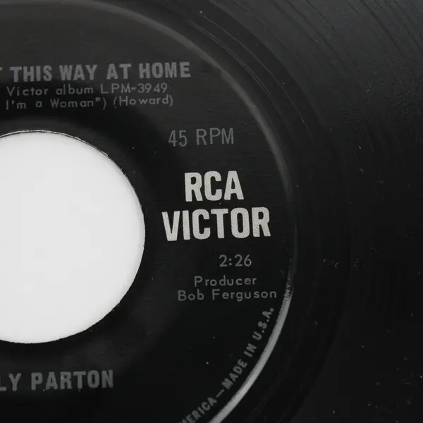 Dolly Parton Wish I Felt This Way At Home/ Just Because I'm A Woman 45 Record