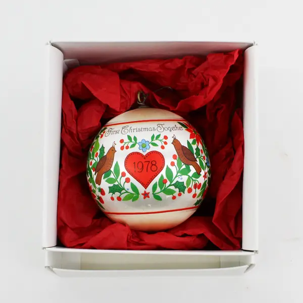 Vintage 1978 Hallmark Silk Ball Ornament Our First Christmas Together  