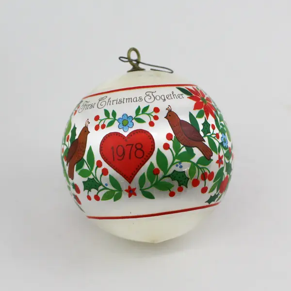 Vintage 1978 Hallmark Silk Ball Ornament Our First Christmas Together  